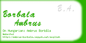 borbala ambrus business card